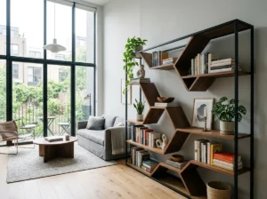 Angular Geometric Bookshelf