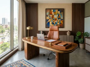 Boomerang Brass Desk