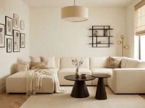 Cream Boucle Sectional
