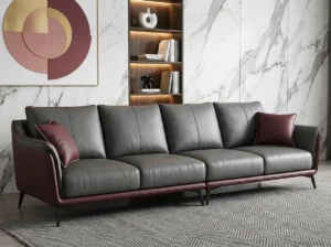 Grey Leather Sofa