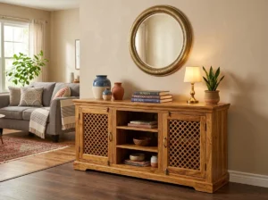 Jaali Wood Console