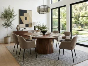 Octagon Wood Table