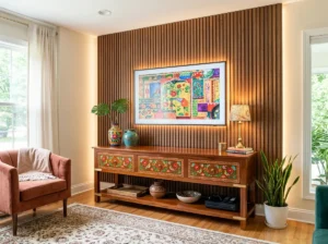 Painted Floral TV Unit
