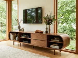 Rounded Walnut Console