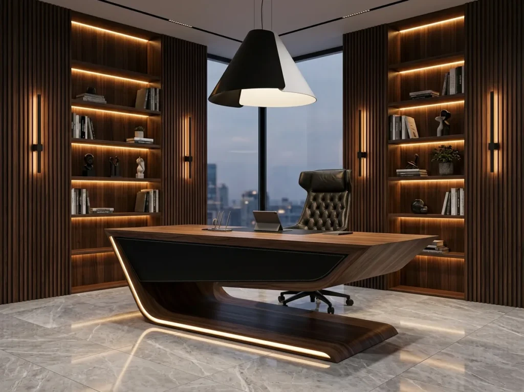 Sculptural Black Desk