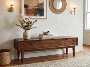 Walnut Drawer Console